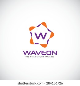 An attractive Wave Star vector logo symbol.