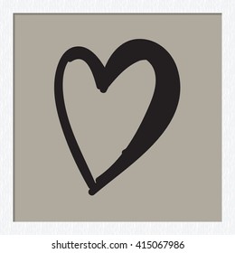Attractive wedding heart vector fashion sketch. Beautiful illustration with hand drawn heart. Isolated art element for invitation and wedding decoration design.