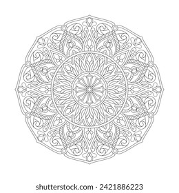 Attractive Whirlwind Mandala Coloring Book Page for kdp Book Interior. Peaceful Petals, Ability to Relax, Brain Experiences, Harmonious Haven, Peaceful Portraits, Blossoming Beauty mandala design.