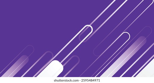 Attractive White Line Movement, Abstract Wave Line, Light Technology Blue Background, Copy Space.