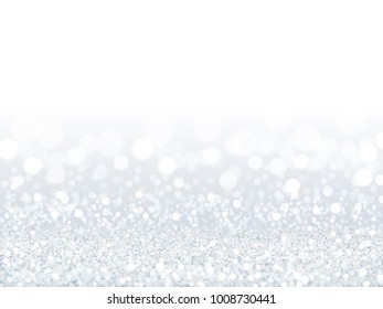 Attractive white sequins background, silver and white particles composed of bokeh wallpaper in 3d illustration