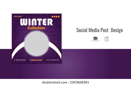 Attractive winter sale sale social media post design for social media post