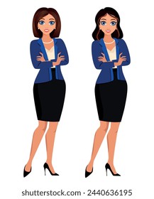 Attractive young business woman, secretary, accountant, office worker. Beautiful smiling woman in office clothes.