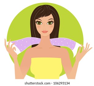 Attractive young fashion woman with scarf