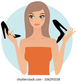 Attractive young fashion woman with stilettos