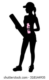 Attractive young woman with a yoga mat and a bottle of water