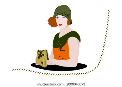 una atractiva joven mujer.elementos de diseño.aislados en un fondo claro.ilustración vectorial