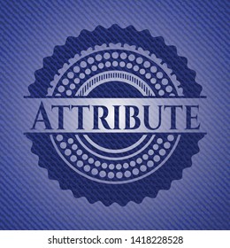 Attribute badge with denim texture. Vector Illustration. Detailed.