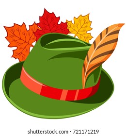 Attribute the fall Oktoberfest in Germany. Festive hat Oktoberfest.