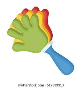 Attribute of the fan in the form of a hand.Fans single icon in cartoon style vector symbol stock illustration.