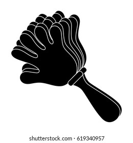 Attribute of the fan in the form of a hand.Fans single icon in black style vector symbol stock illustration.