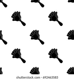Attribute of the fan in the form of a hand.Fans single icon in black style vector symbol stock illustration.