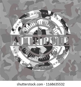 Attribute grey camouflage emblem