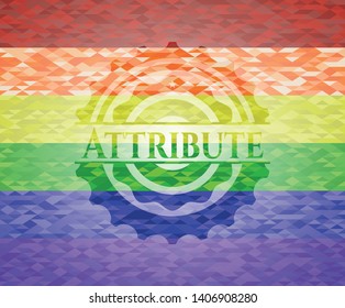Attribute lgbt colors emblem. Vector Illustration. Mosaic.