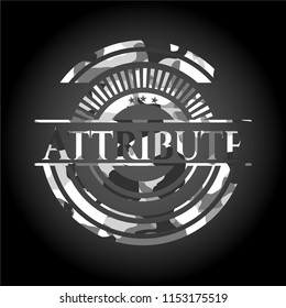 Attribute on grey camo pattern