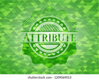 Attribute realistic green mosaic emblem