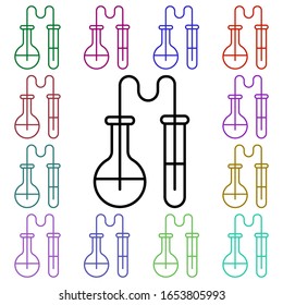 Attributes for chemistry class multi color style icon. Simple thin line, outline vector of education icons for ui and ux, website or mobile application