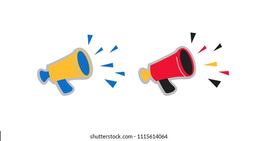 Attributes football fans Megaphone. Vector illustration. Element for packaging design, brochures, booklets, tags.
