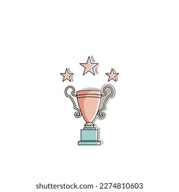 Attributes for games and competitions. Cup winner for first place. Tournament, victory. The main object on a white background.