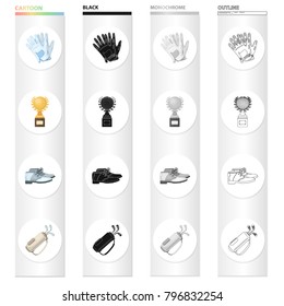 Attributes, gloves, fabric,and other web icon in cartoon style.Attributes, golf, competitions, icons in set collection.