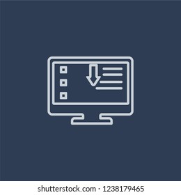 Attributes icon. Trendy flat vector line Attributes icon on dark blue background from Technology collection. 