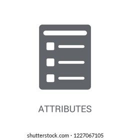 Attributes icon. Trendy Attributes logo concept on white background from Technology collection. Suitable for use on web apps, mobile apps and print media.