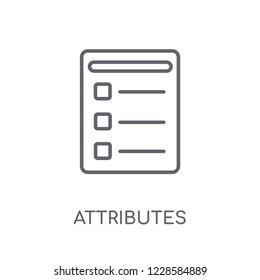 Attributes linear icon. Modern outline Attributes logo concept on white background from Technology collection. Suitable for use on web apps, mobile apps and print media.