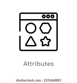 attributes vector line icon. Simple element illustration. attributes outline icon from technology concept. Can be used for web and mobile