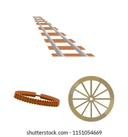 Attributes of the wild west cartoon icons in set collection for design.Texas and America vector symbol stock web illustration.