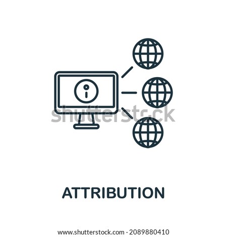 Attribution icon. Line element from affiliate marketing collection. Linear Attribution icon sign for web design, infographics and more.