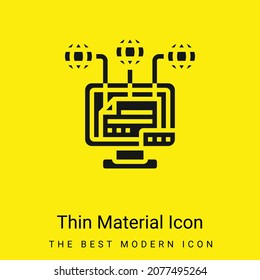 Icono de atribución de material amarillo brillante mínimo