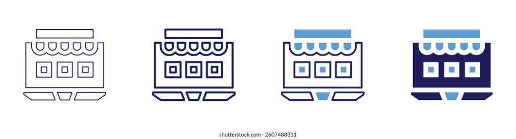 Attribution model icon in 4 different styles. Thin Line, Line, Bold Line, Duotone. Duotone style. Editable stroke.