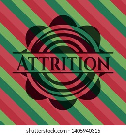 Attrition christmas emblem. Vector Illustration. Detailed.