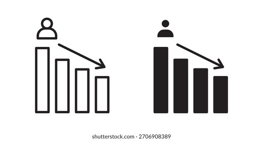 Attrition icon, outline style icon for web site or mobile app, vector graphics
