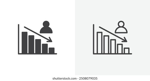 Attrition icon in solid and outlined style