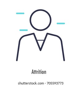 Attrition icon thin line. vector symbol