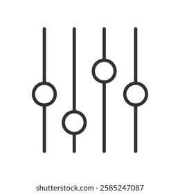 Attunement, icon in line design. Attunement, alignment, balance, harmony, resonance, synchronization, tuning on white background vector. Attunement, icon in line design editable stroke icon