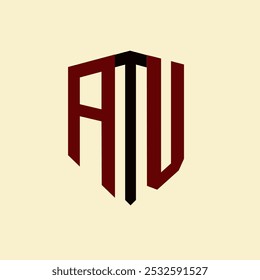 ATU creative minimalist letter logo. ATU unique vector initials alphabet letter logo design
