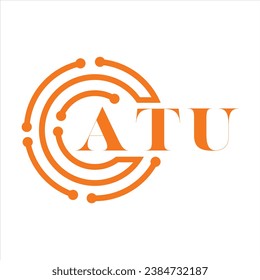 ATU letter design. ATU letter technology logo design on white background. ATU Monogram logo design for entrepreneur and business.
