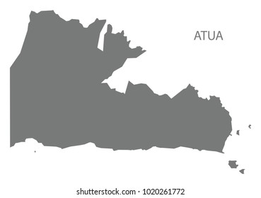 Atua map of Samoa grey illustration