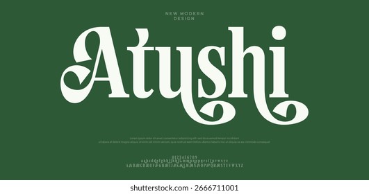 Atushi Font Calligraphy Logotype Script Brush Tipo de fuente Letras de fuentes escritas a mano
