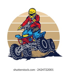 Ilustración vectorial de carreras ATV Adventure, perfecto para el diseño de la camiseta 