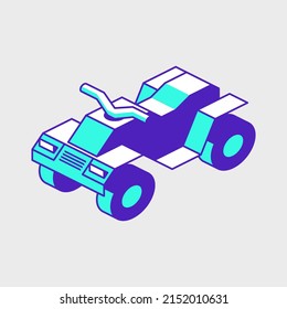 ATV All Terrain Vehicle Isometric Vector Icon Illustration