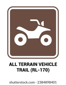 Signo del vector de traza de vehículos todo terreno ATV, Motorist Services y señales de recreación