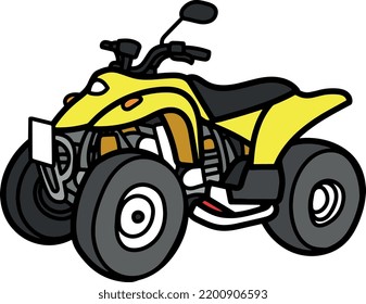 Atv bike new vector and illustration vehicle teansport bike four wheel bike icon drawing 3d
