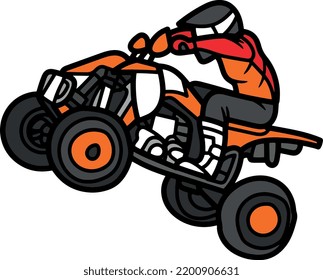 Atv bike new vector and illustration vehicle teansport bike four wheel bike icon drawing 3d
