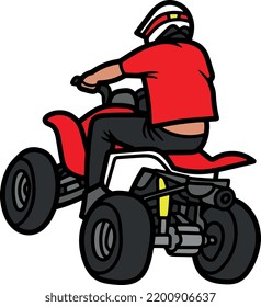 Atv bike new vector and illustration vehicle teansport bike four wheel bike icon drawing 3d
