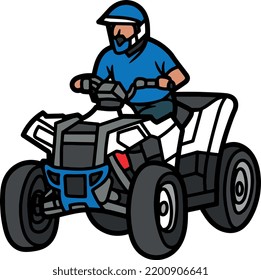 Atv bike new vector and illustration vehicle teansport bike four wheel bike icon drawing 3d
