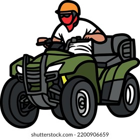 Atv bike new vector and illustration vehicle teansport bike four wheel bike icon drawing 3d
