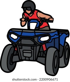 Atv bicicleta nuevo vector e ilustración vehículo tesport bicicleta de cuatro ruedas icono dibujo 3d
